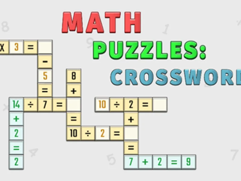 Math Puzzles: Crosswords - Play free online Puzzle game