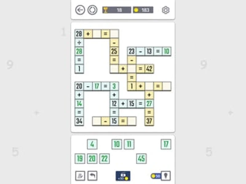 Math Puzzles Crosswords Level Math Puzzles Crosswords Level - Game screenshot