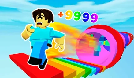 Roblox Obby Rainbow Path Gameplay - Game screenshot